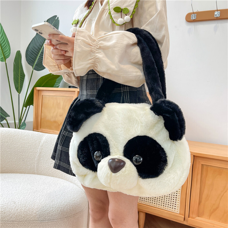 Internet Celebrity Panda Single Shoulder Crossbody Backpack Plush Toy Girl's Birthday Gift Bag Manufacturer Wholesale Sale