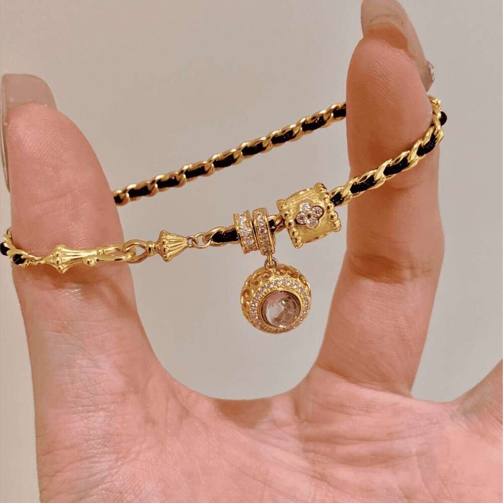 Designer Bracelets Jewelry Jewelry Style Fashion Versatile Black High-Value Gold Running Ring Bracelet Elegant High-End Jewelry Birthday Present for H