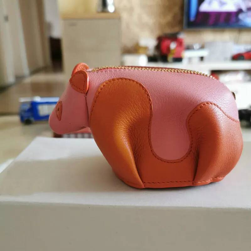 Panda Charm Stock Item Special Price -Genuine Leather Handmade Coin Purse Animal Cute Girl's Mini Crafted