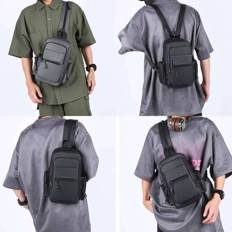 Men Chest Bag Travel Multi Pocket Backpack Outdoor Climbing Cycling Handbag Small Sport Pouch College Weekend Schoolbag Z260124