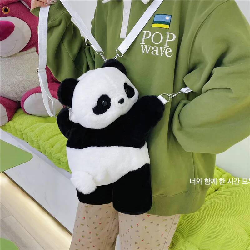 Backpacks Cute Cartoon Animals Shoulder Stuffed Panda Phone Children School Bags Girls Birthday Gift