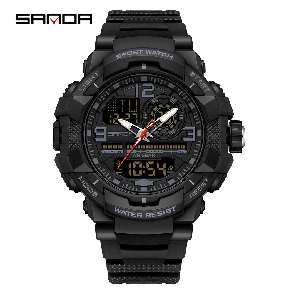 Men Sport Watches Multifunction Big Dial Waterproof Digital Hand Clock Boy Original Wristwatch Male 240428