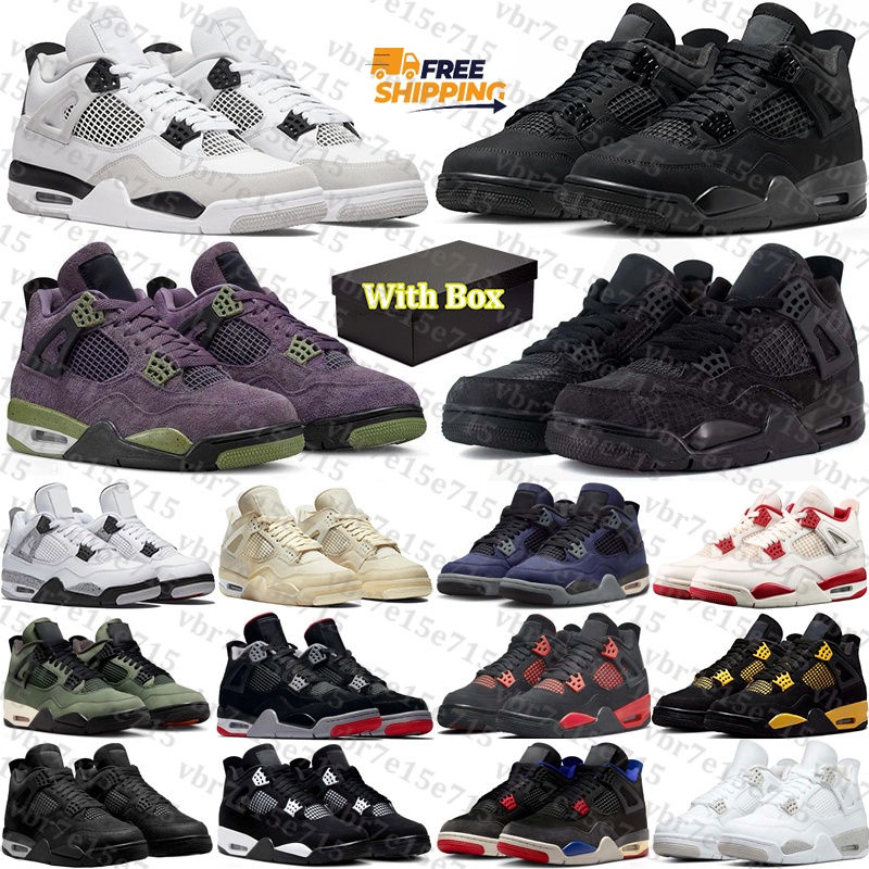 free shipping 2026 with box Basketball 4 Shoes jordan4men Designer 4s sneakers black cat sail trainers for mens womens chaussure sneaker chaussures scarpe trainer