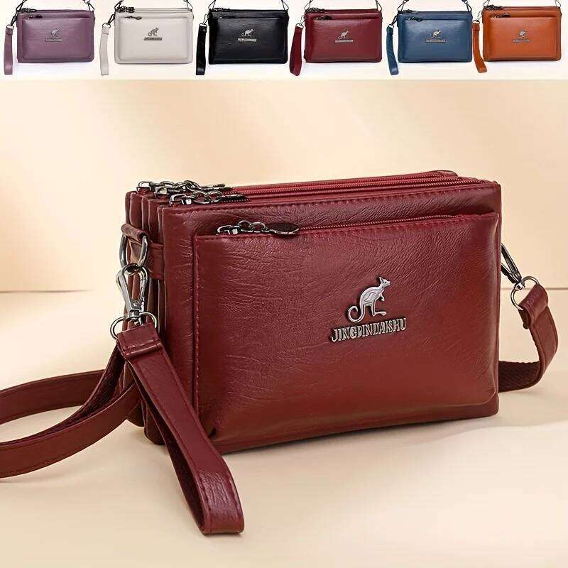 Large Capacity Soft Single Crossbody Bag Flower, Shoulder Strap Direction, Random Zipper Pull Direction