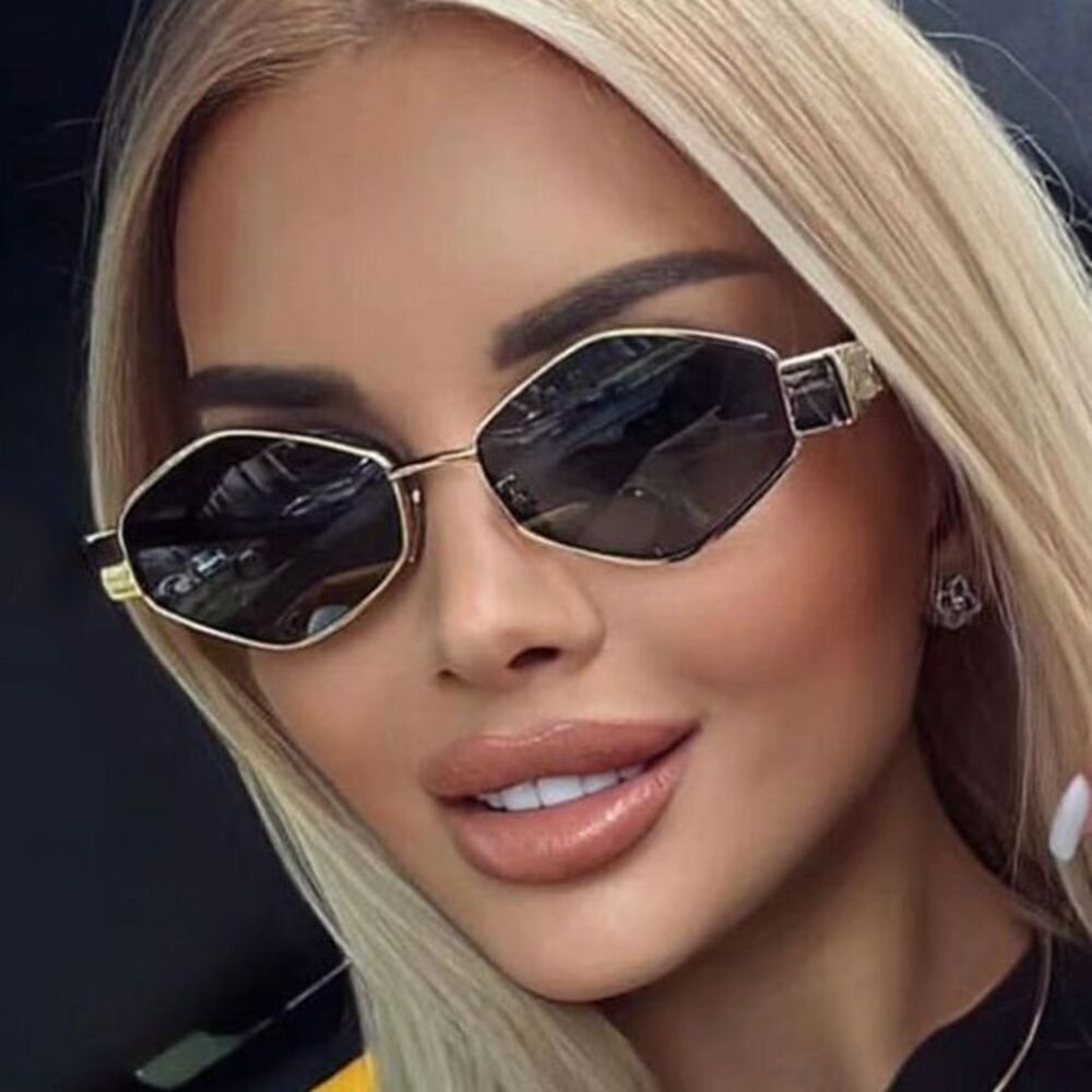 Cool Fashion Special-shaped Mirror UV400 2025 New Polygon Sunglasses Lens Metal Fashion For Men And Women