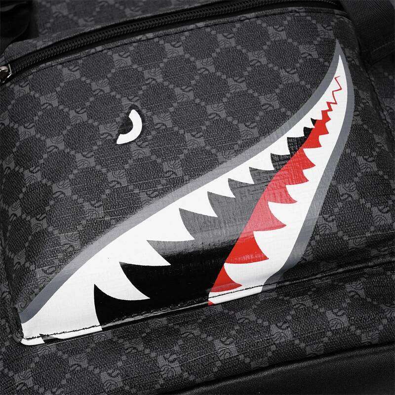 New Stylish Youth Street Gothic Shark Pattern Men's Backpacks Large Capacity Plaid Teenage Student School Backpack Z260124