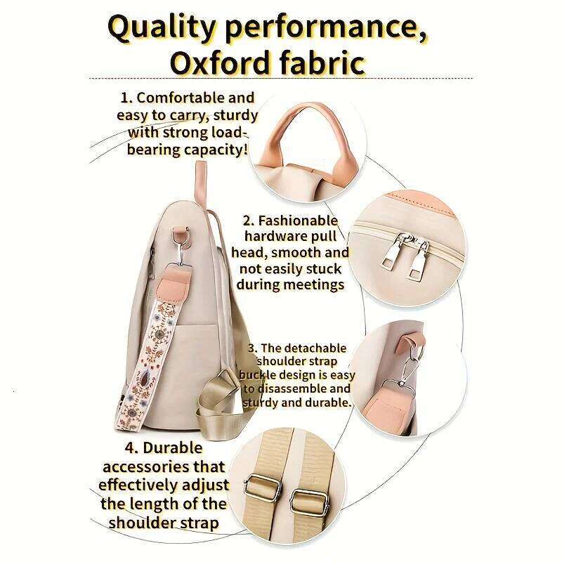 New Flower Embroidery Women's Fashion Backpacks Nylon Multiple Pockets Backpack For Women Daily Travel Z260124