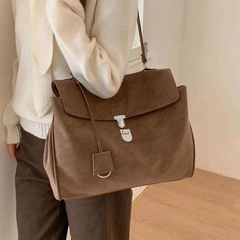 New Fashion Texture Simple and Versatile Crossbody Women Large Capacity Vintage Shoulder Bags Casual Tote Commuting Bag Z260124