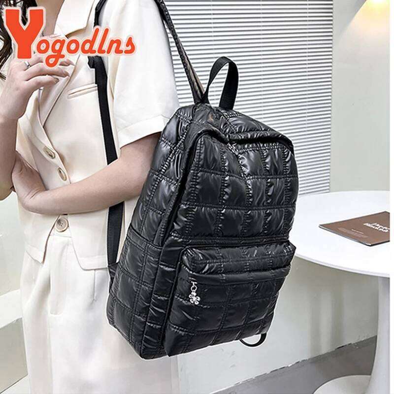 Yogodlns Winter Space Cotton Backpack Women Large Capacity School Bag for Student Waterproof Nylon Rucksack Travel Female Pack Z260124