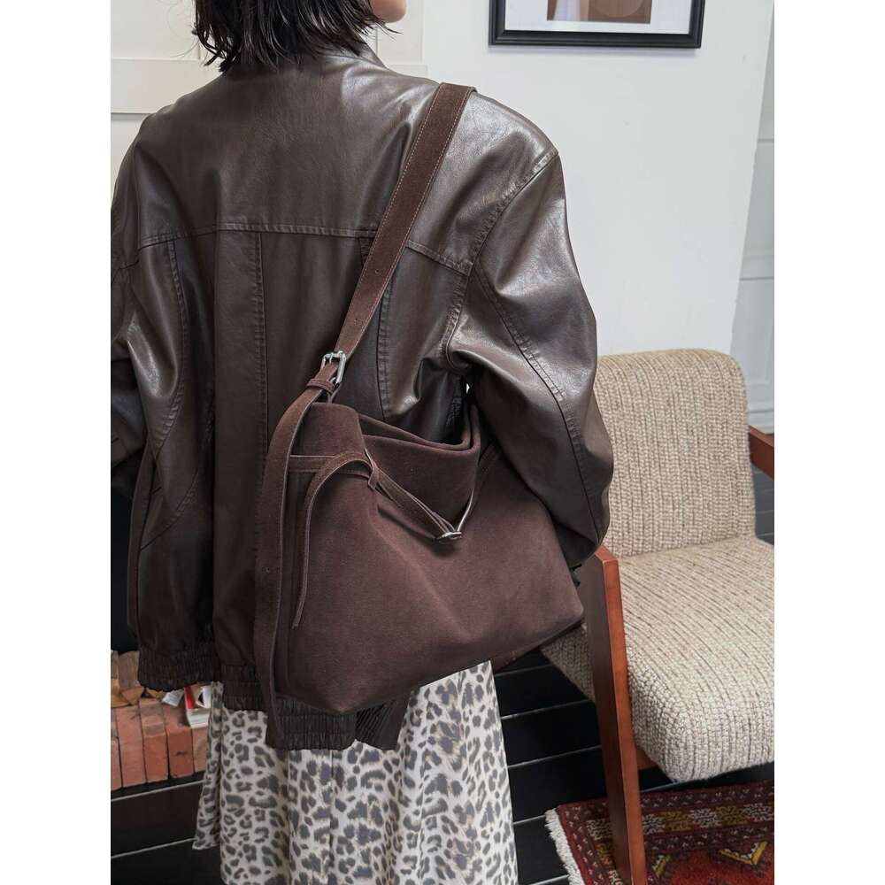 Luxury Shoulder Bags Totes Hobo Frosted Cowhide Tote Bag High End Practical Large Capacity Vintage Simple Handbag SENYY