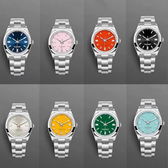 High Quality Quartz Watches Brand Luxury Watch Man Gold Fashion Business Watch Auto Date 904L Stainless Steel Fruit color Dress watches Calendar Gift Clock 41mm