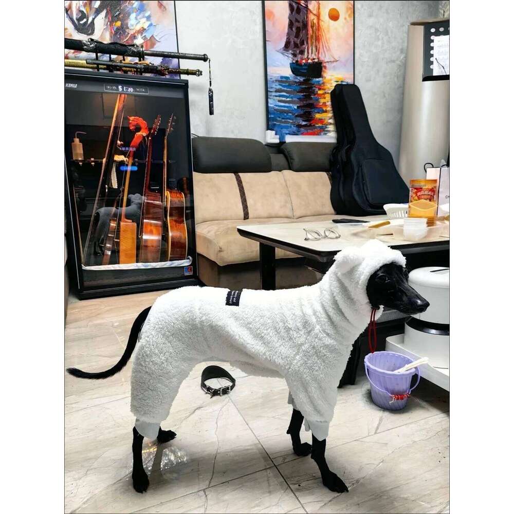 Famous brand Warm Fleece White Sweatshirt Airless Terrier Soft legged High Neck Windproof Winter Coat for Italy Little Greyhound pupakaIK