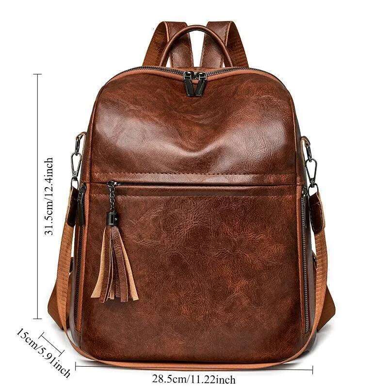 Women's Fashion new retro commuter backpack Multifunctional large capacity simple portable shoulder bag Z260124