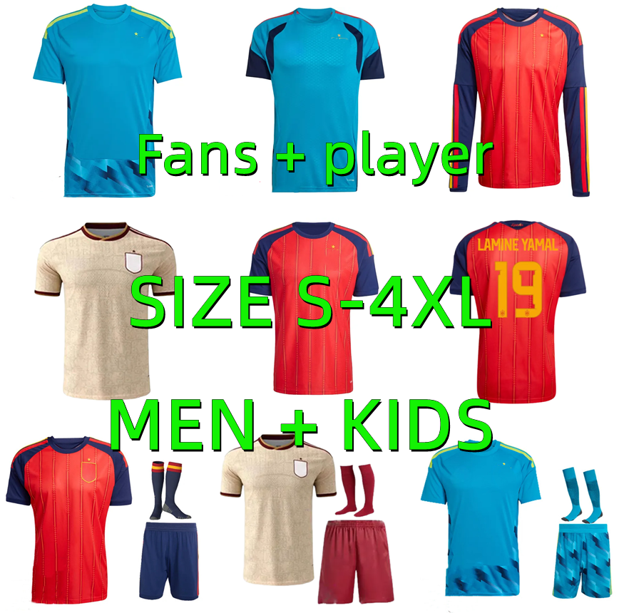 2026 2027 SPAIN Soccer Jerseys 25 26 PEDRI GAVI LAMINE YAMAL MORATA Carvajal OLMO FERRAN RODRIGO ZUBIMENDI MERINO player version SPANISH Men Kids Kits Football Shirt