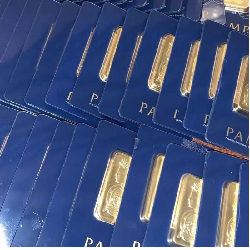 Switzerland 1 OUNCE 5g 10g 20g 50g 100g 24 k gold bar Blister printing Packaging Gold Block Craft Collection Non-magnetic 100% Business Gift Arts and Crafts