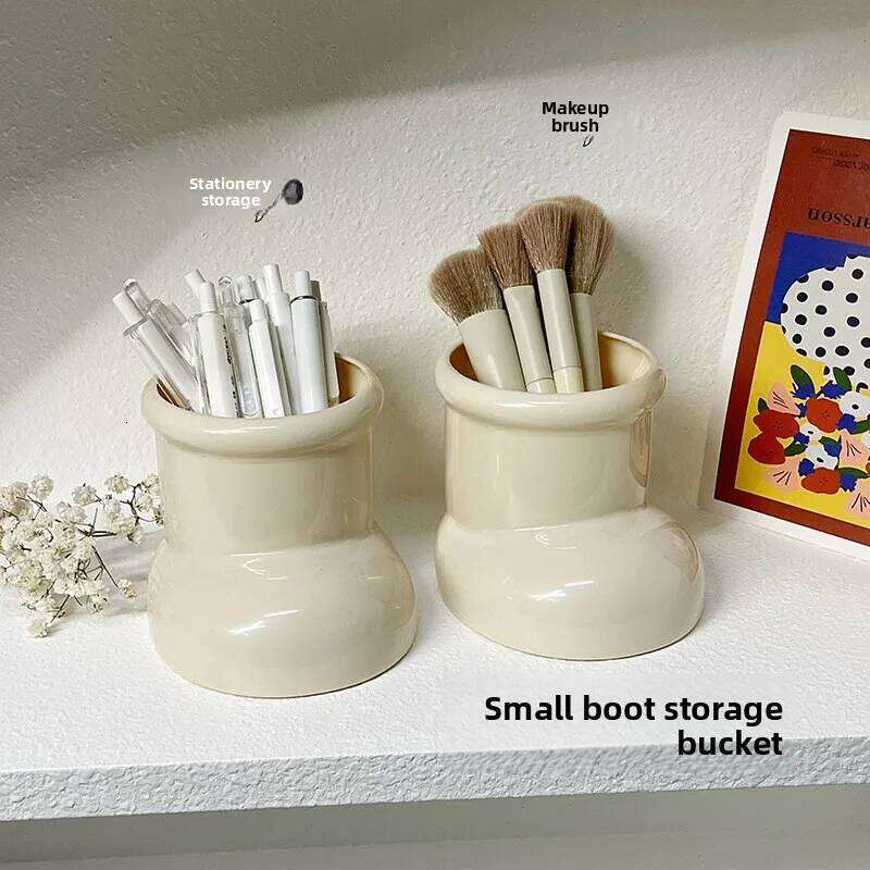 Desktop Organizer Box Cute Shoe Storage Pen Holder Makeup Brush Container for Domestic Living Room Bedroom Kitchen Use Christmas Decoration