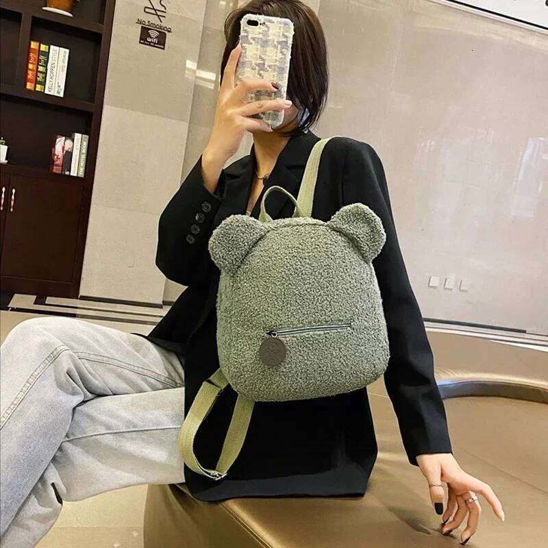 Cute Sweet Travel High Quality School Bag Girl Solid Soft Handbag Backpack Women Z260124