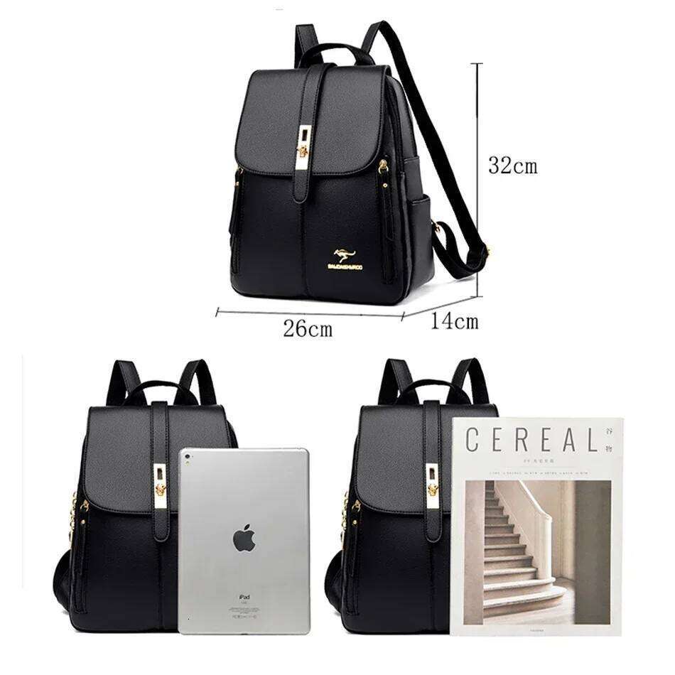 Large Capacity Backpack High Quality Leather Vintage for Women School Bags Travel Rucksack Ladies Bookbag Knapsack Z260124