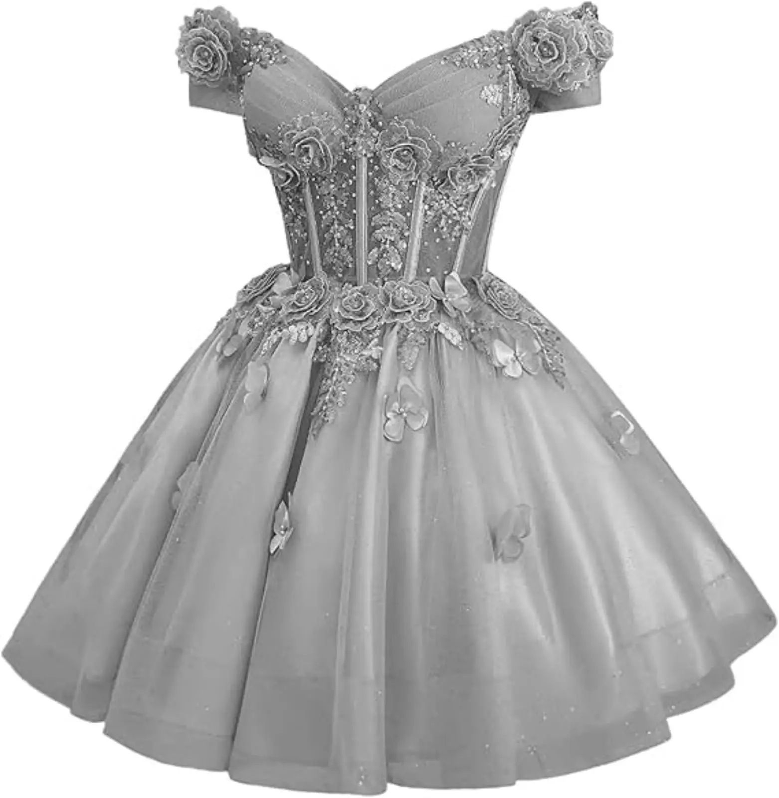 Sexy Fashion Pink Short Prom Dresses 2026 Off the Shoulder Pleats 3D Flowers Tulle Lace Up Mini Homecoming Party Formal Gowns Birthday Banquet Feast