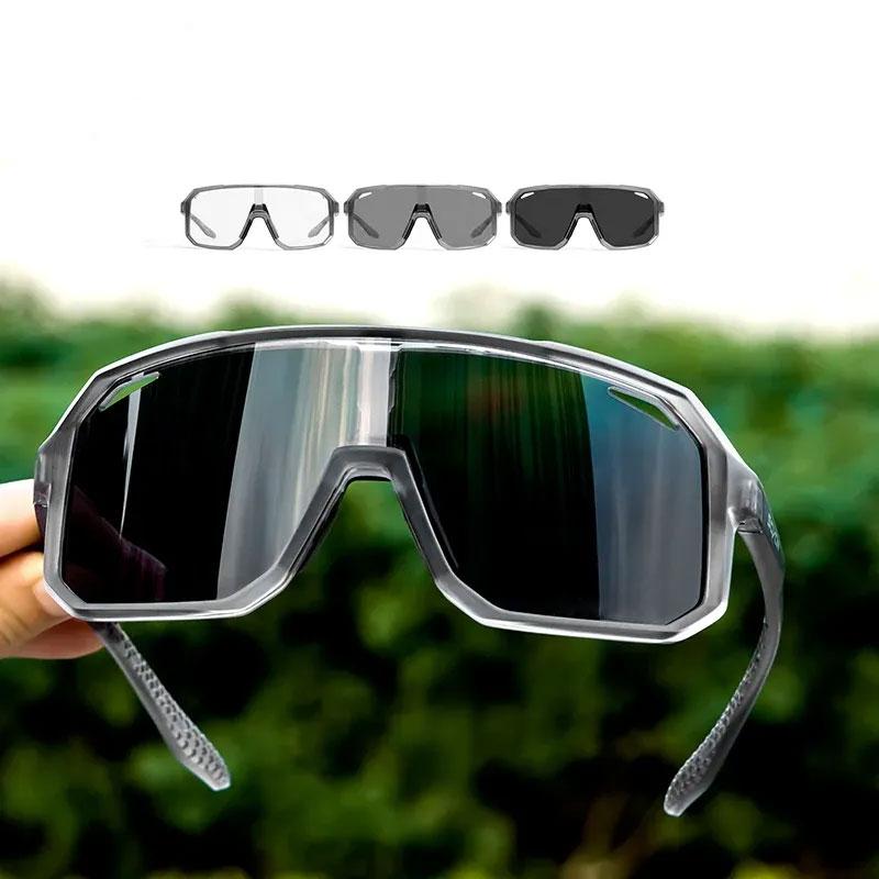 Cyclist's UV400 Goggle Style Sun Shades Adaptively Tinted Safety Glasses for Trail Rides Outdoors Activities