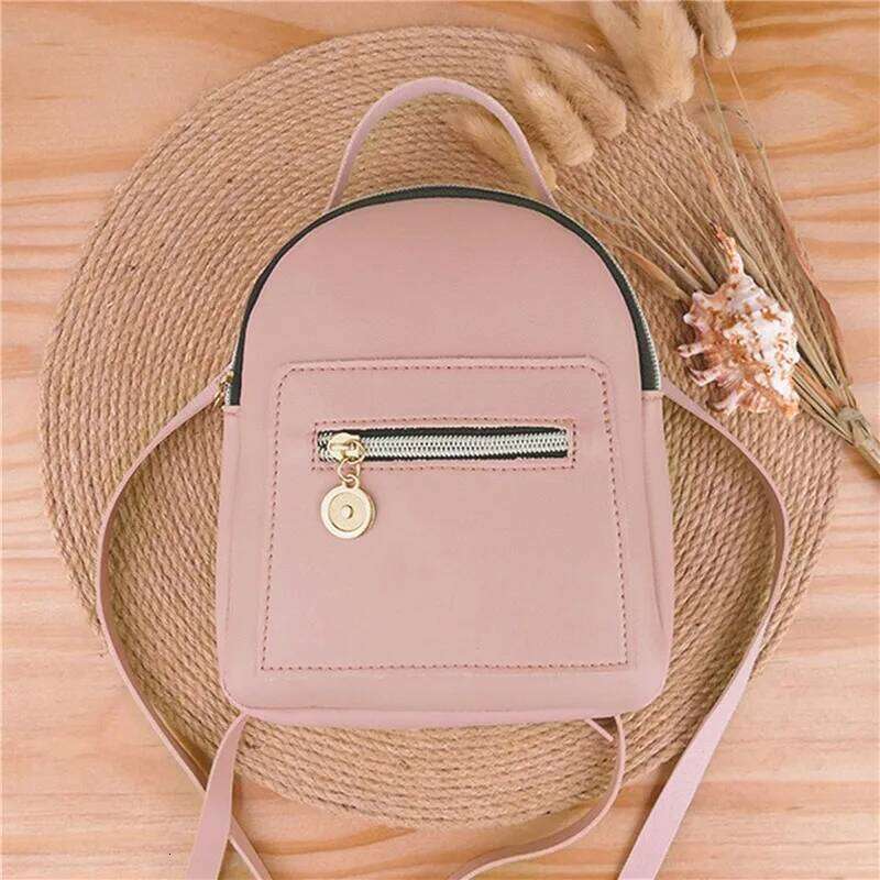 Female PU Small Teenage Girls Fashion Leisure Zipper Shoulder Bag Knapsack High-capacity Women Mini School Backpack Z260124