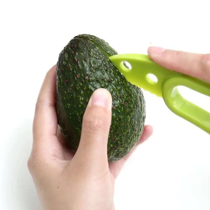 JJYY 3 In 1 Avocado Slicer Shea Corer Butter Fruit Peeler Cutter Pulp Separator Plastic Knife Kitchen Vegetable Tools