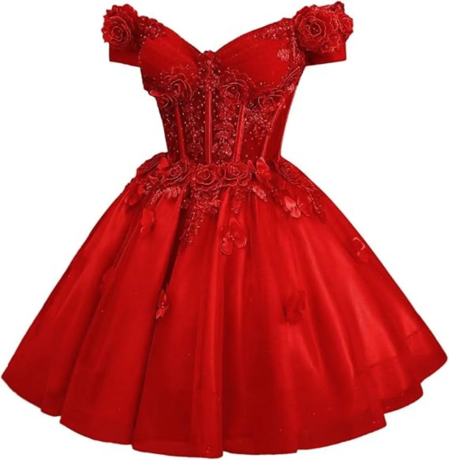 Sexy Fashion Pink Short Prom Dresses 2026 Off the Shoulder Pleats 3D Flowers Tulle Lace Up Mini Homecoming Party Formal Gowns Birthday Banquet Feast