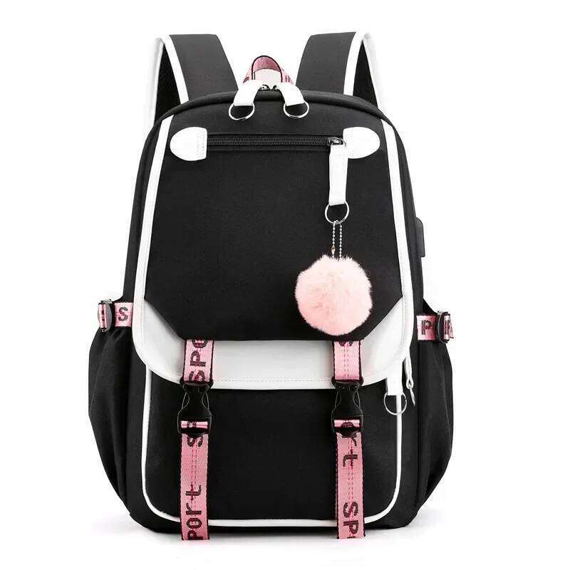 Korean Style High School for Teenage Girl Fashion Black White Student Girls Backpack Schoolbag Cute Book Bag Z260124