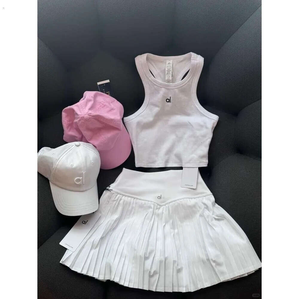 New Alosetitys Skirt Sets Sports Bra Women Set Yoga Gym Clothing Women Set Tennis Golf Alosetitys Top Shorts Skirt Sweatshirt Set Sports Alosetitys Skirt zl3