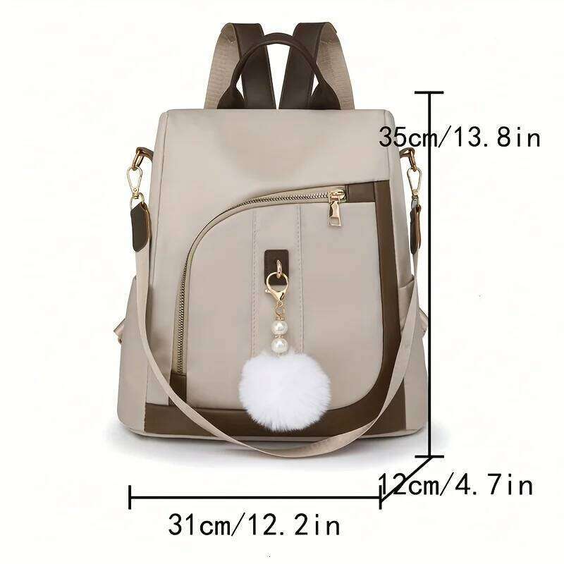 Luxury Women's Fashion Backpacks Waterproof Nylon Bag Large Capacity Daily Travel Backpack With Plush Pendant Z260124