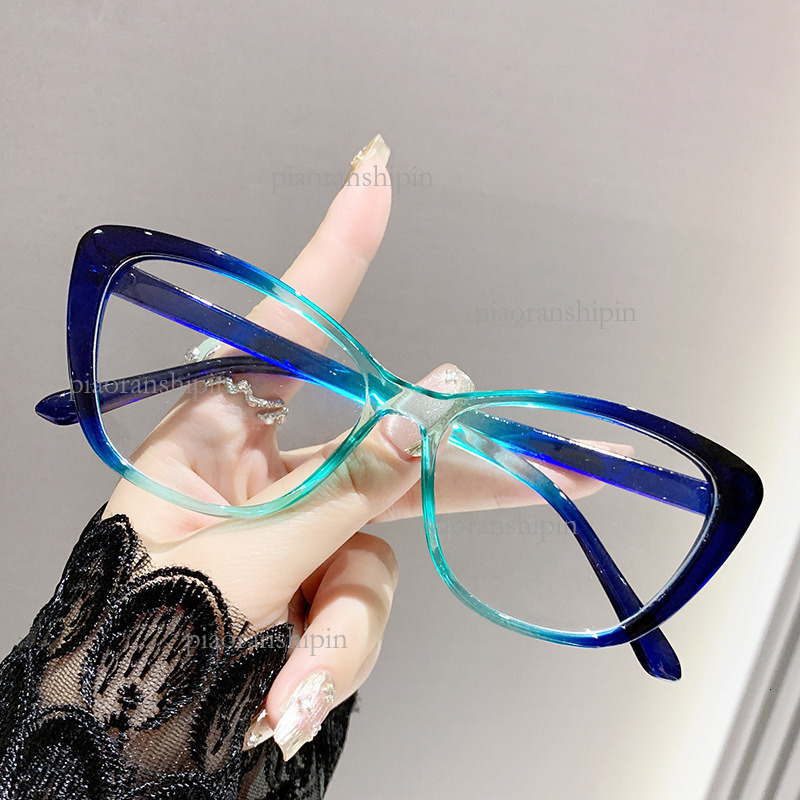 2026 Designer High-end Reading Glasses Tortoise Fashionable Anti Blue Light Glasses Internet Celebrity Cat Eye Elderly Single Vision Glasses
