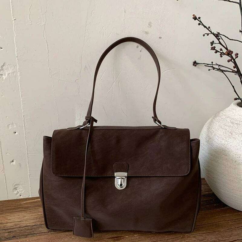 New Fashion Texture Simple and Versatile Crossbody Women Large Capacity Vintage Shoulder Bags Casual Tote Commuting Bag Z260124