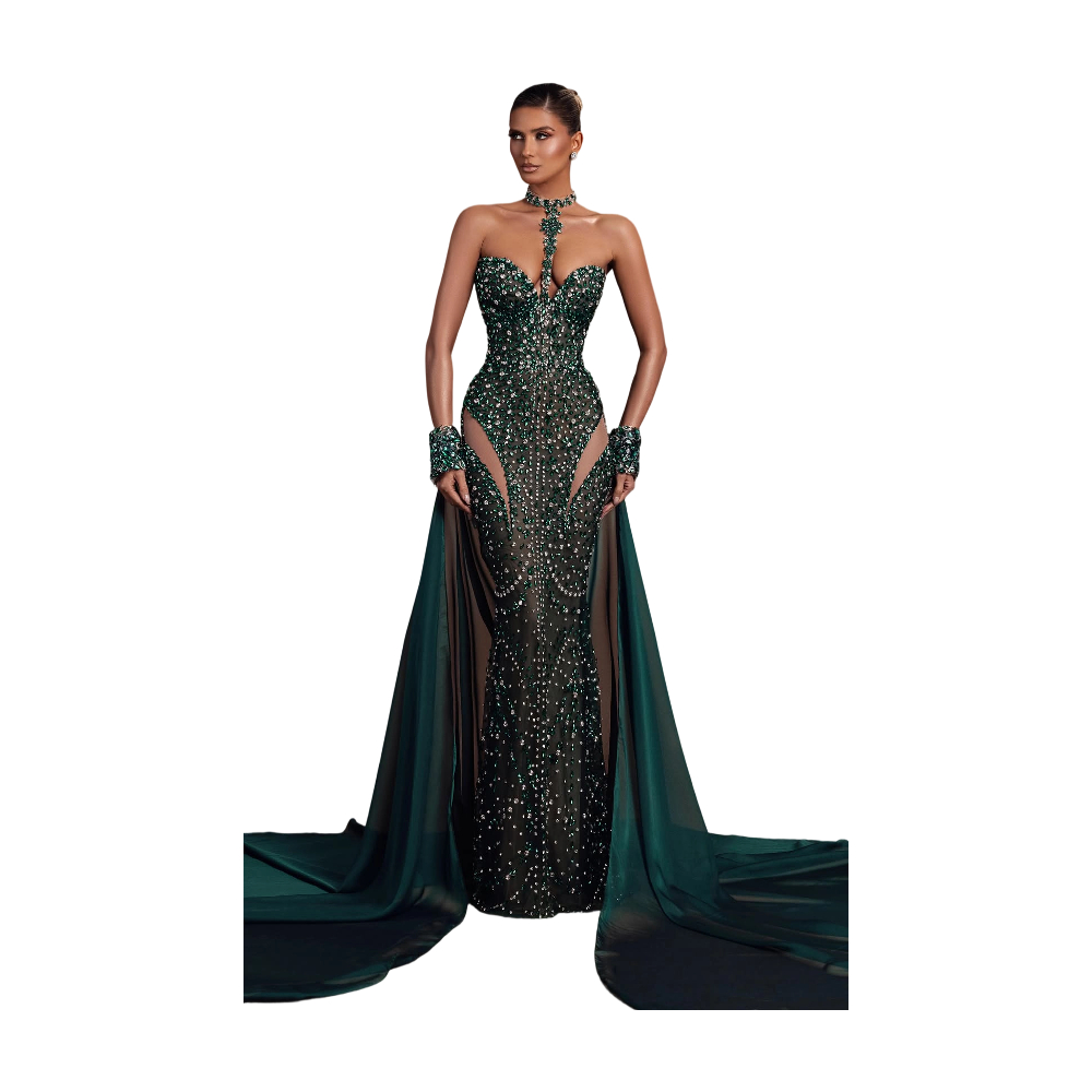 Unique Evening Dresses Crystal Rhinestone Prom Dress Halter Sleeveless Backless Illusion Customized Party Gown Vestidos De Noche Plus Size