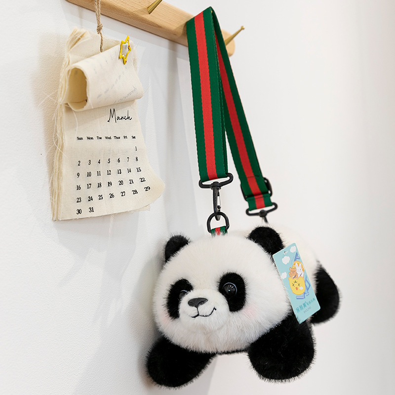 Simulation Lying Plush Backpack Sichuan Giant Panda Tourism Base Souvenir Birthday Gift Crossbody Bag
