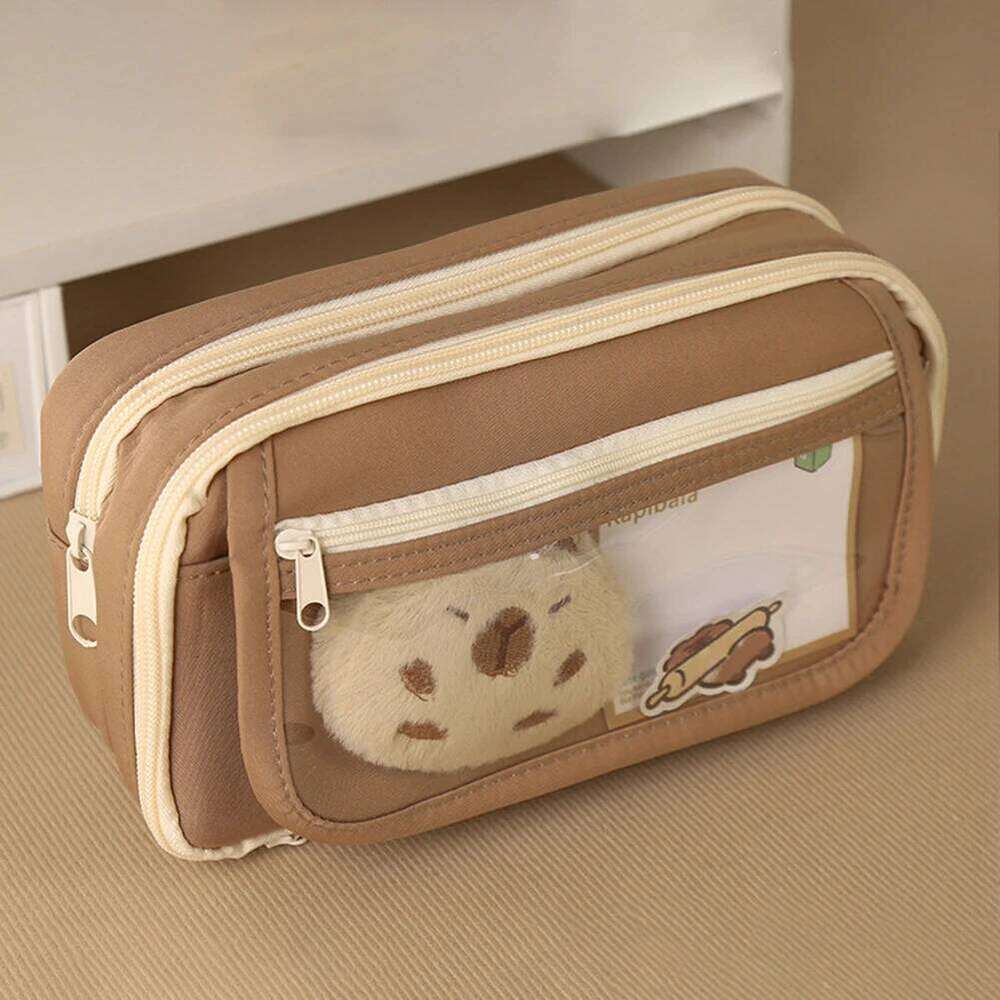 Capybara Cute with Pencil Case Kawaii Schoolbag Large Capacity Adorable Lightweight Daypack Shopping Work Trip Backpack Z260124