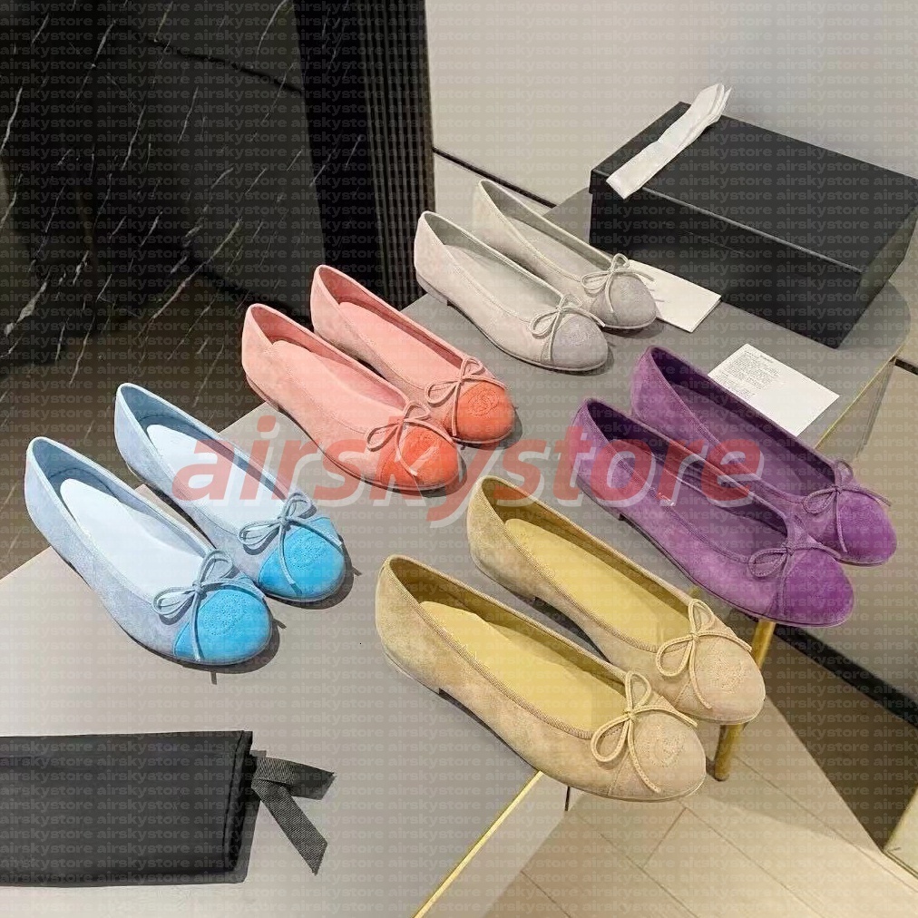 2026 Designer shoes Paris Brand designer Black Ballet Flats Shoes Spring Quilted Genuine Leather Slip on Ballerina Luxury Round Toe women's Dress Shoes dance shoes