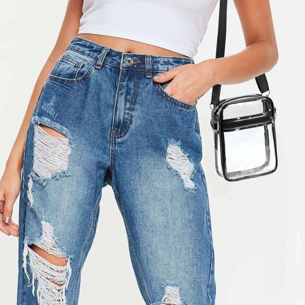 Women Clear Shoulder Stadium Approved PVC Concert Transparent Purse Simple Crossbody Bag With Front Pocket Casual Handbag Z260124