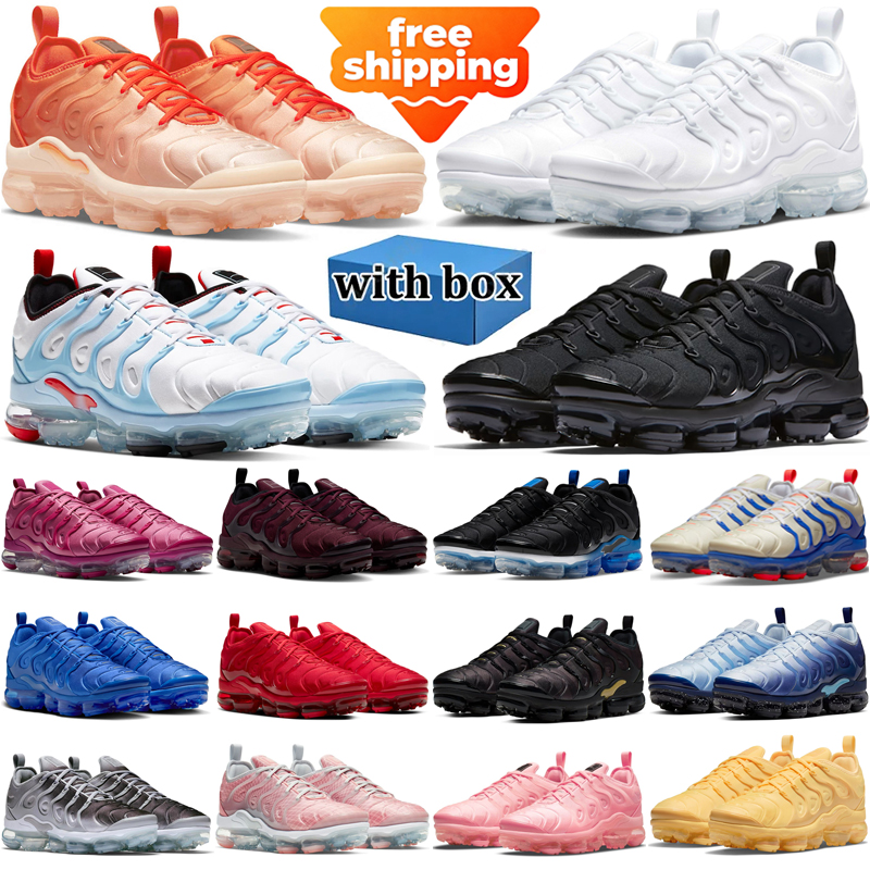 free shipping designer running shoes vapormmax mens sneakers woman trainers Triple Black White Red Metallic Silver Neon Luxury sport chaussures shoe with box