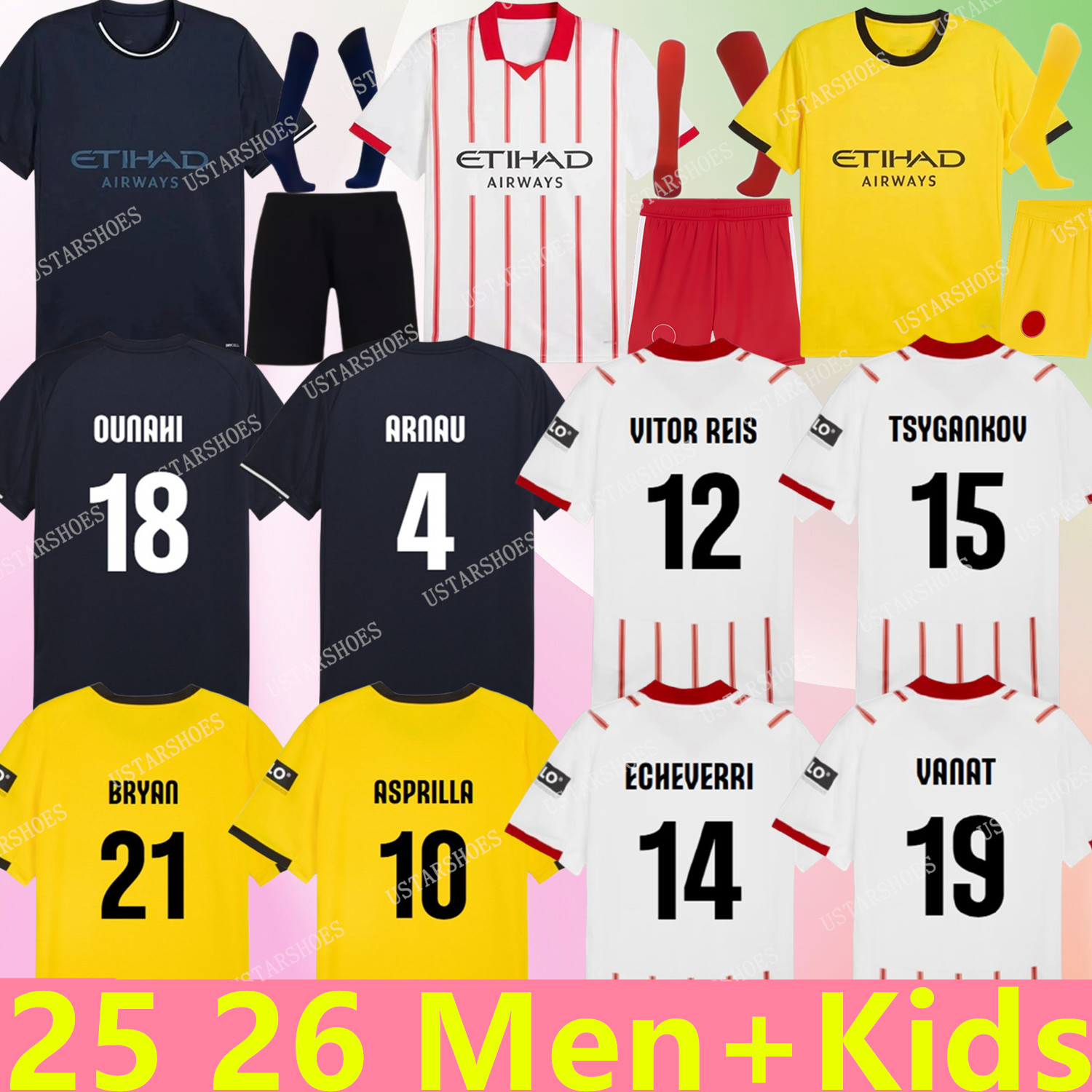 2025 2026 girona jersey soccer shirts TSYGANKOV VITOR REIS VANAT ECHEVERRI BRYAN ARNAU STUANI ARSPRILLA OUNAHI VALERY 25 26 football Home Away Men Womens Kit uniform