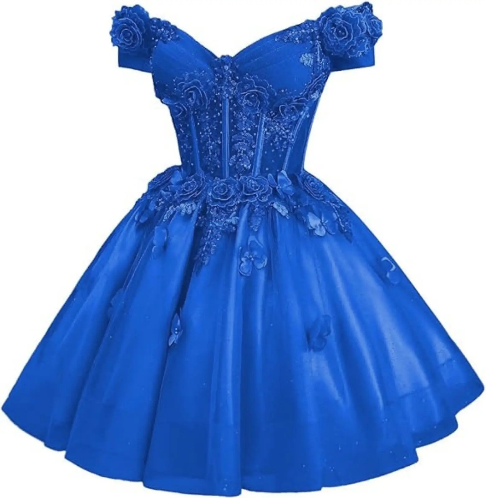 Sexy Fashion Pink Short Prom Dresses 2026 Off the Shoulder Pleats 3D Flowers Tulle Lace Up Mini Homecoming Party Formal Gowns Birthday Banquet Feast