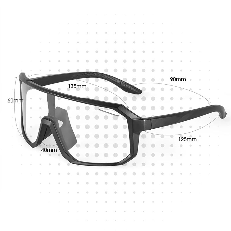 Cyclist's UV400 Goggle Style Sun Shades Adaptively Tinted Safety Glasses for Trail Rides Outdoors Activities