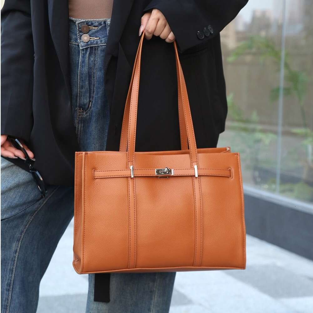 Famous Brand Luxury Shoulder Bags Genuine Leather Large Capacity Tote For Women Trendy New First Layer Cowhide Bag SENYY