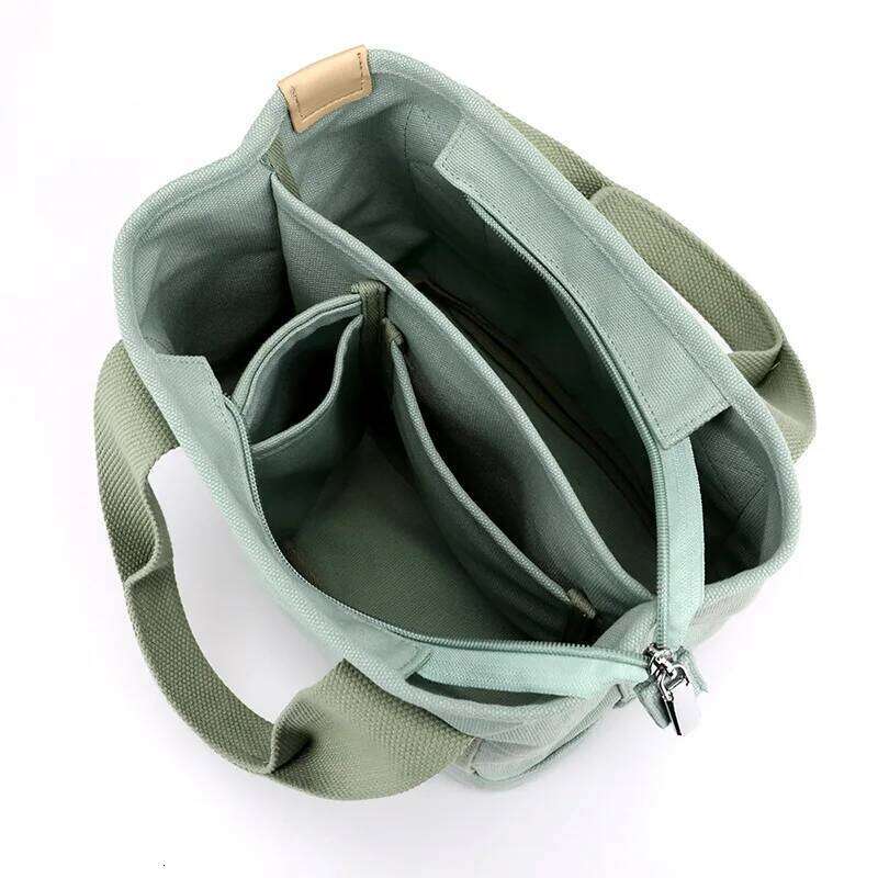 Handheld Thickened Canvas Mobile Phone Bucket Tote Small with Zipper Compartment Simple Shoulder Bag Birthday Gift Z260124