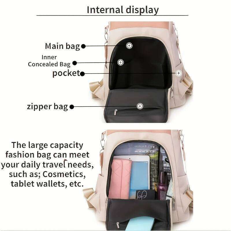 New Flower Embroidery Women's Fashion Backpacks Nylon Multiple Pockets Backpack For Women Daily Travel Z260124