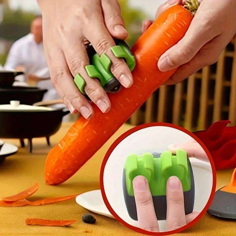 Stainless Steel Finger-Style Vegetable Peeler Creative Two Finger Fruit Peeler for Home Kitchens Multifunctional Peeler