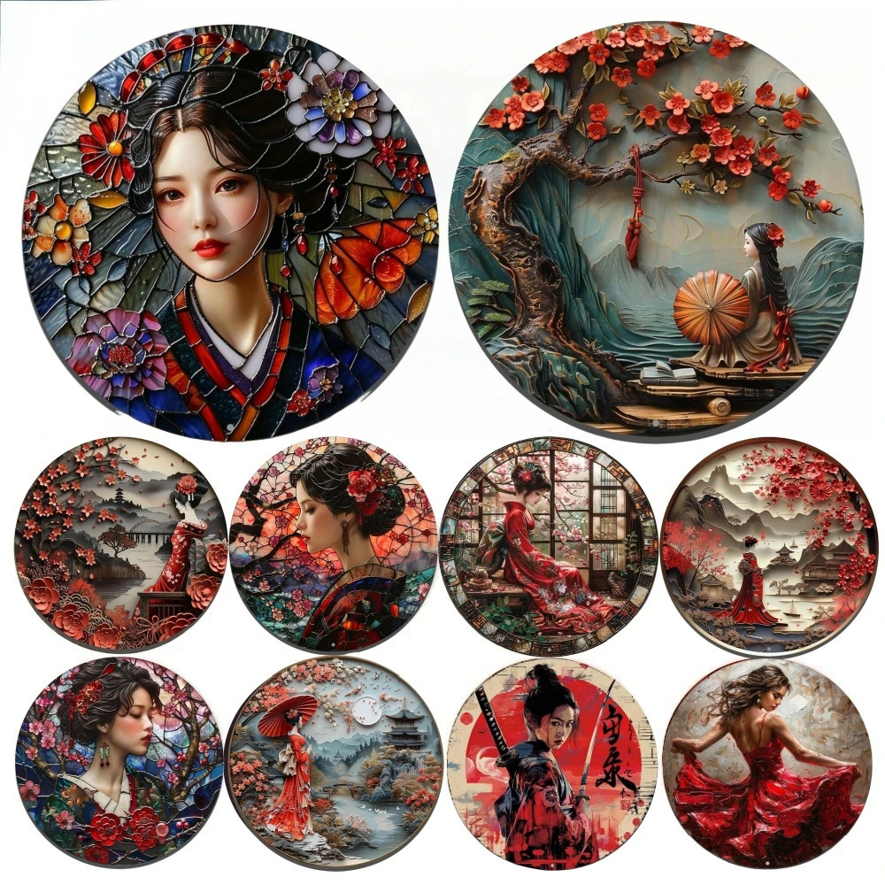 20x20cm Thickened Round Aluminum Sheet Decorative Hanging Ornament 240823