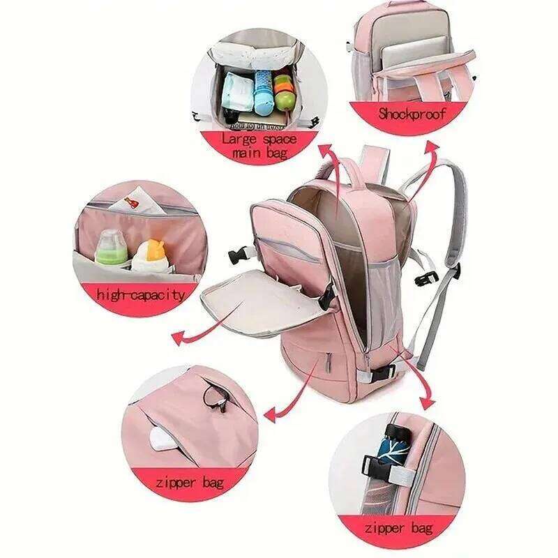 Women's Travel Backpack Large Capacity Journey Multifunction With Shoe Storage Multilayer Dry And Wet Separation Waterproof Z260124