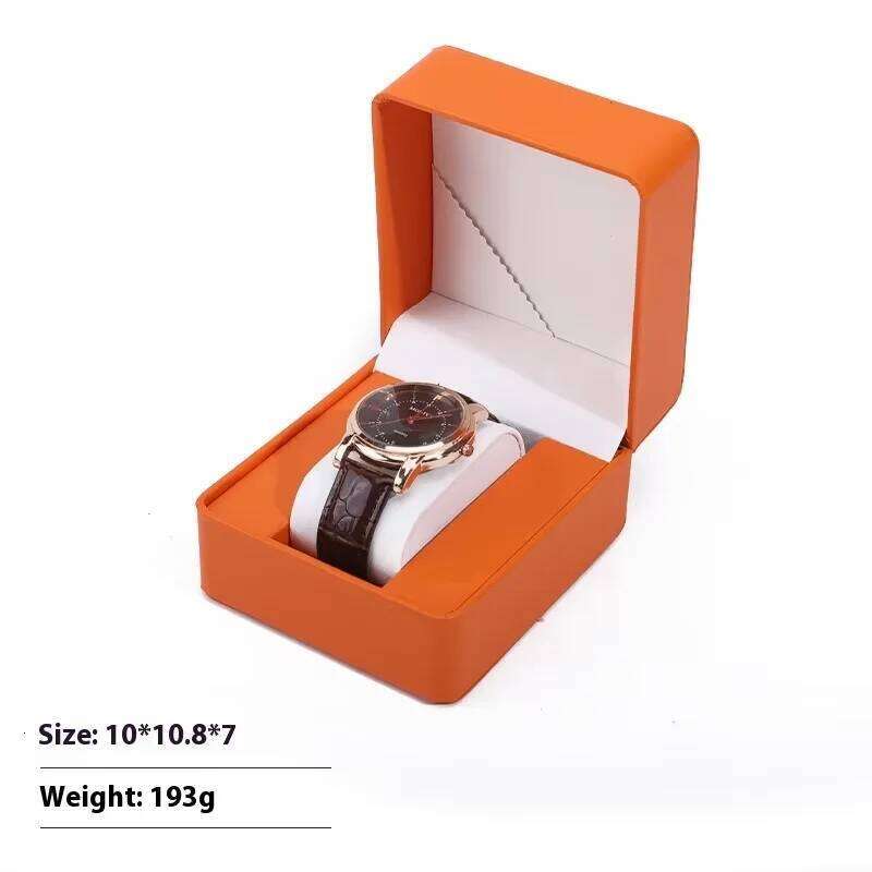 PU leather watch storage box, flip watch packaging box, watch display box