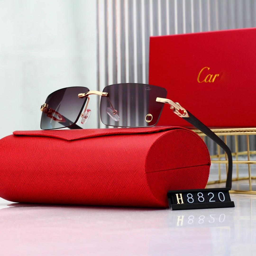 luxury Designer Sunglasses For Women Metal Rimless Square Ornamental Classic Outdoor Leisure Beach Exquisite man Sunglassess