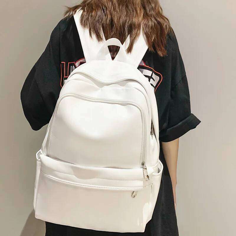 2023 Woman Backpack New Leather Rucksack Women's Knapsack Travel Bagpacks School Bags for Teenage Girls Boys Mochila Back Pack Z260124